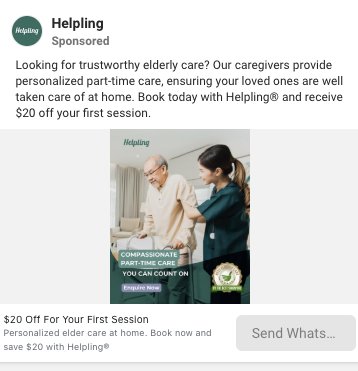 Helpling elderly care ad